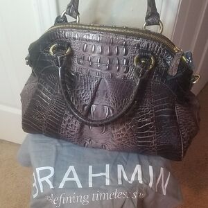 Brahmin Women's Crocodile Embossed Bag - Brown